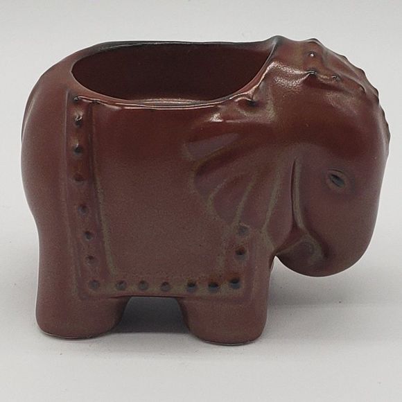 Partylite Vintage Porcelain Brown Elephant Votive Candle Holder - Picture 9 of 16